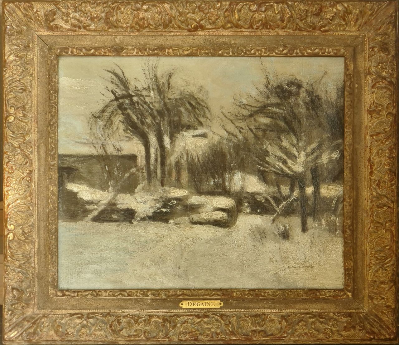 Edouard Degaine ( 1887 - 1967) : Téli táj Edouard Degaine ( 1887 - 1967) : Téli táj